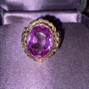 14 Carat Gold Ring with synthetic stone